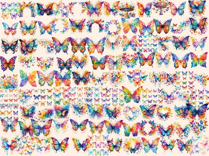 Rainbow Butterflies Watercolor Clipart butterflies clipart - Wonders Artist