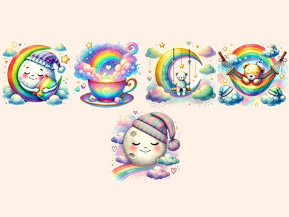 Rainbow Dreams Clipart cloud and rainbow cute rainbow art dreamy sky clipart - WondersArtist