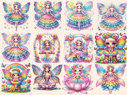Rainbow Fairies (P2) Clipart autopost cartoon fairies colorful fairy art - WondersArtist