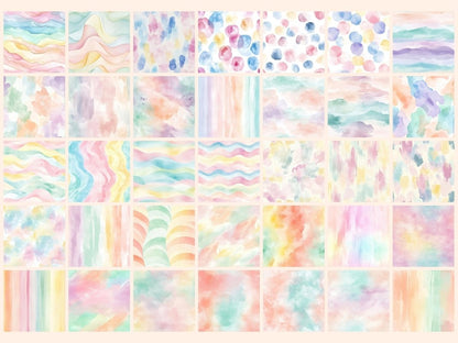 Rainbow Pastels #2 Seamless Digital Paper Colorful Pastel Art - Wonders Artist