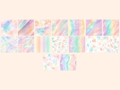 Rainbow Pastels #2 Seamless Digital Paper Colorful Pastel Art - Wonders Artist