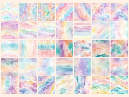 Rainbow Pastels #2 Seamless Digital Paper Colorful Pastel Art - Wonders Artist