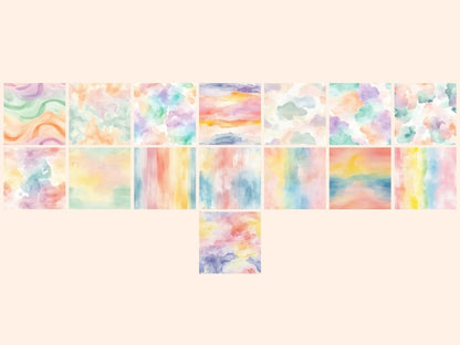 Rainbow Pastels Seamless Digital Paper Colorful Pastel Art - Wonders Artist