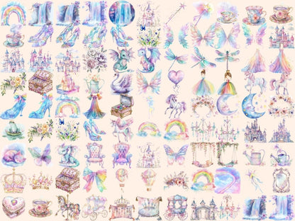 Rainbow Princess Watercolor Clipart Adventure Books Art - Wonders Artist