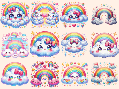 Rainbows Clipart autopost Colorful clip art Colorful printables - WondersArtist
