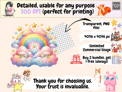 Rainbows Clipart autopost Colorful clip art Colorful printables - WondersArtist