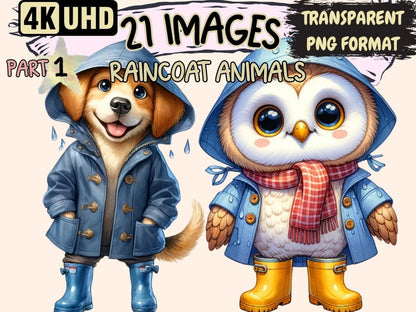 Raincoat Animals Clipart animal rain clipart - Wonders Artist