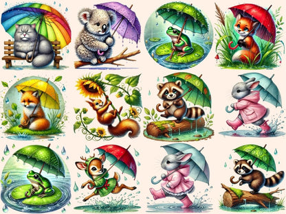 Rainy Critters Clipart animal clipart - Wonders Artist