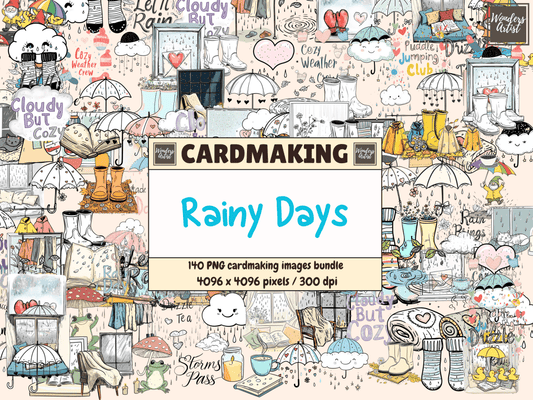 Rainy Days Cardmaking Clipart All Bundles Cardmaking Clipart - WondersArtist