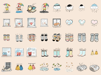 Rainy Days Cardmaking Clipart All Bundles Cardmaking Clipart - WondersArtist