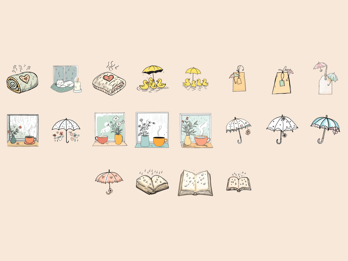Rainy Days Cardmaking Clipart All Bundles Cardmaking Clipart - WondersArtist