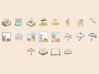 Rainy Days Cardmaking Clipart All Bundles Cardmaking Clipart - WondersArtist