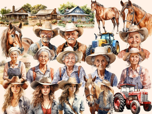 Clipart de acuarela de rancho