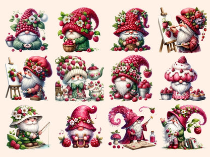 Raspberry Gnomes Clipart berry gnome art - Wonders Artist