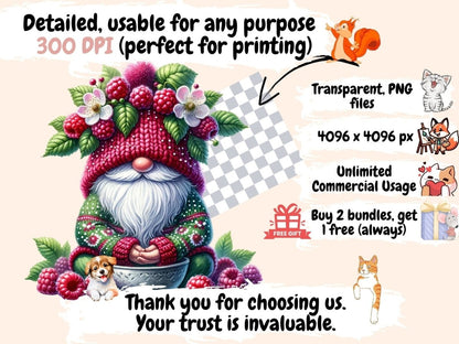 Raspberry Gnomes Clipart berry gnome art - Wonders Artist