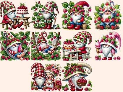 Raspberry Gnomes (P2) Clipart Cute gnome art - Wonders Artist
