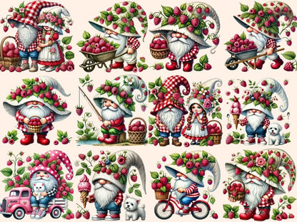 Raspberry Gnomes (P2) Clipart Cute gnome art - Wonders Artist