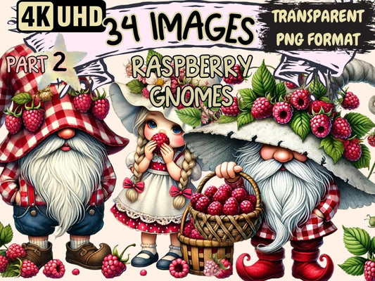 Raspberry Gnomes (P2) Clipart Cute gnome art - Wonders Artist