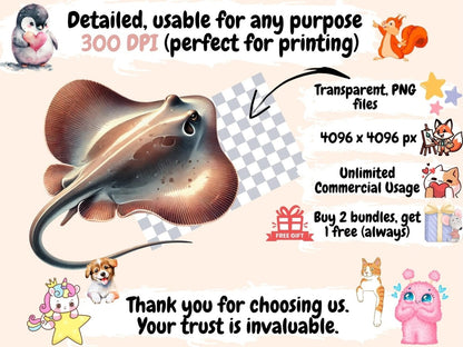 Rays Clipart Aquatic Animal Clip - Wonders Artist
