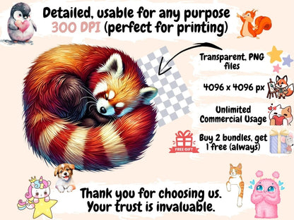 Red Pandas Clipart adorable panda art - Wonders Artist