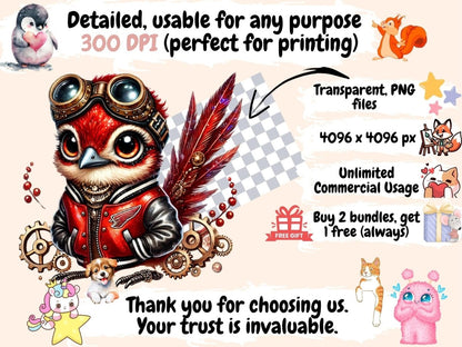 Red Steampunk Roadrunners Clipart fantasy roadrunners - Wonders Artist