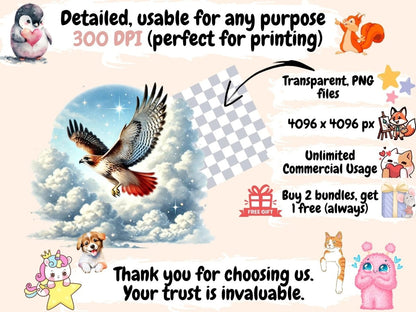 Red - Tailed Hawk Clipart bird design - Wonders Artist