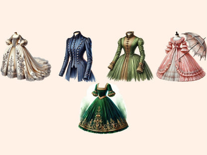 Regency Dresses Clipart elegant gowns - Wonders Artist