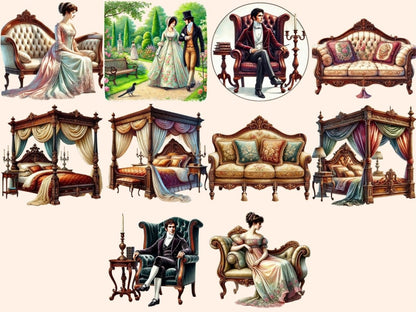 Regency Era Clipart Elegant Regency Art - Wonders Artist