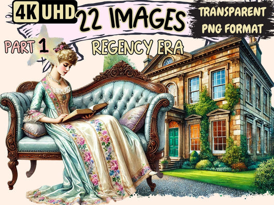 Regency Era Clipart - High - Quality Instant Digital Download for Creative Projects