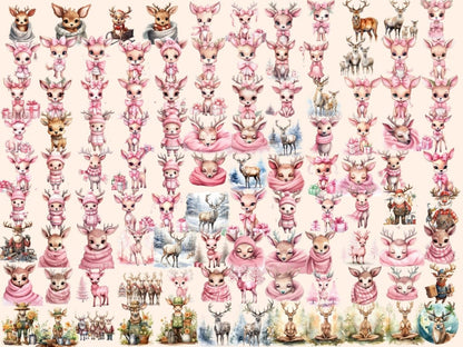 Reindeer Watercolor Clipart christmas clipart - Wonders Artist