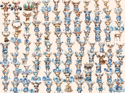 Reindeer Watercolor Clipart christmas clipart - Wonders Artist