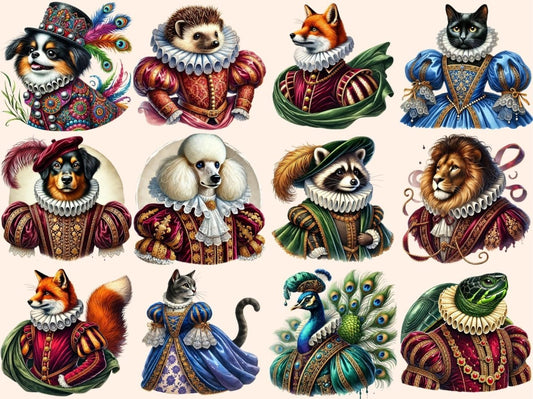 Renaissanční zvířata (P3) Clipart