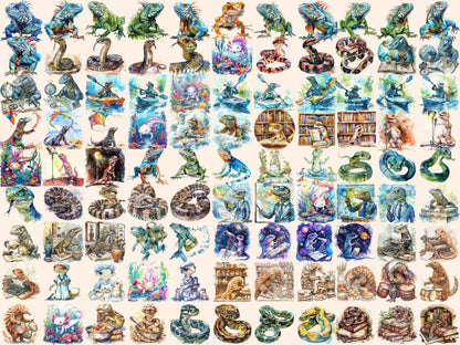 Reptiles Watercolor Clipart crocodile clipart - Wonders Artist