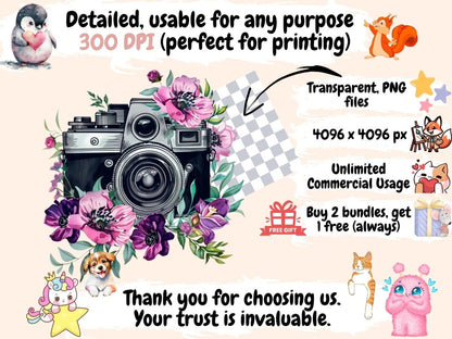 Retro Cameras Watercolor Clipart Analog Camera Art - Wonders Artist