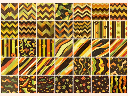 Retro Grooves Seamless Digital Paper 70s Pattern Paper - Wonders Artist