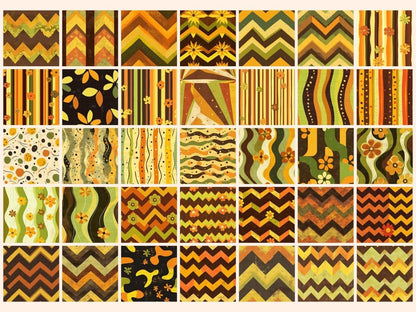 Retro Grooves Seamless Digital Paper 70s Pattern Paper - Wonders Artist