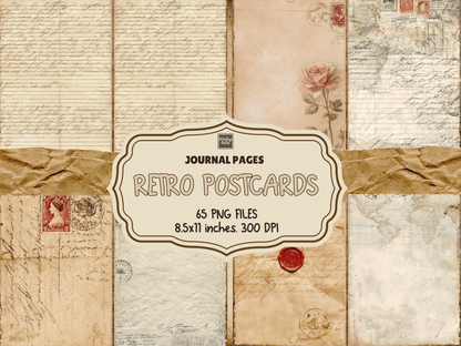 Retro Postcards Journal Pages All Bundles Journal Pages new bundles all - WondersArtist