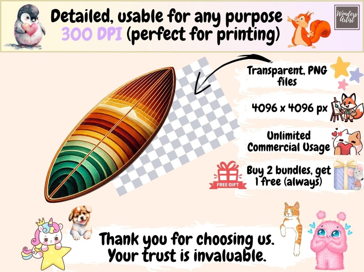 Retro Summer Clipart 70s summer clipart - Wonders Artist