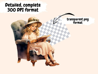 Retro Vintage Kids Watercolor Clipart child clipart - Wonders Artist