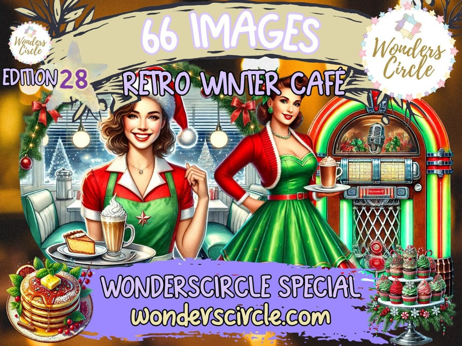 Retro Winter Cafe Clipart (LIMITED EDITION)