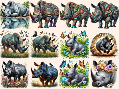 Rhinoceros Clipart Cartoon Rhino Art - Wonders Artist