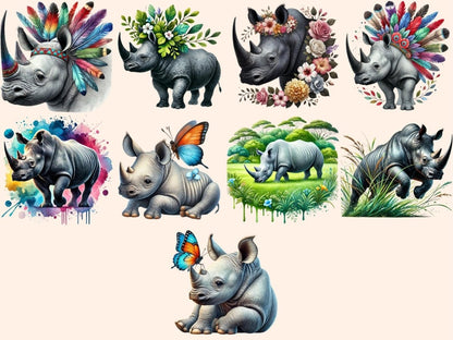 Rhinoceros Clipart Cartoon Rhino - Wonders Artist