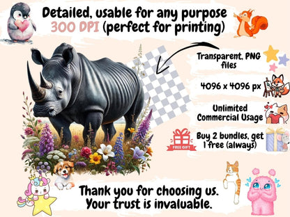 Rhinoceros Clipart Cartoon Rhino Art - Wonders Artist