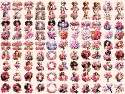 Rhododendron Flowers Watercolor Clipart flowers clipart - Wonders Artist