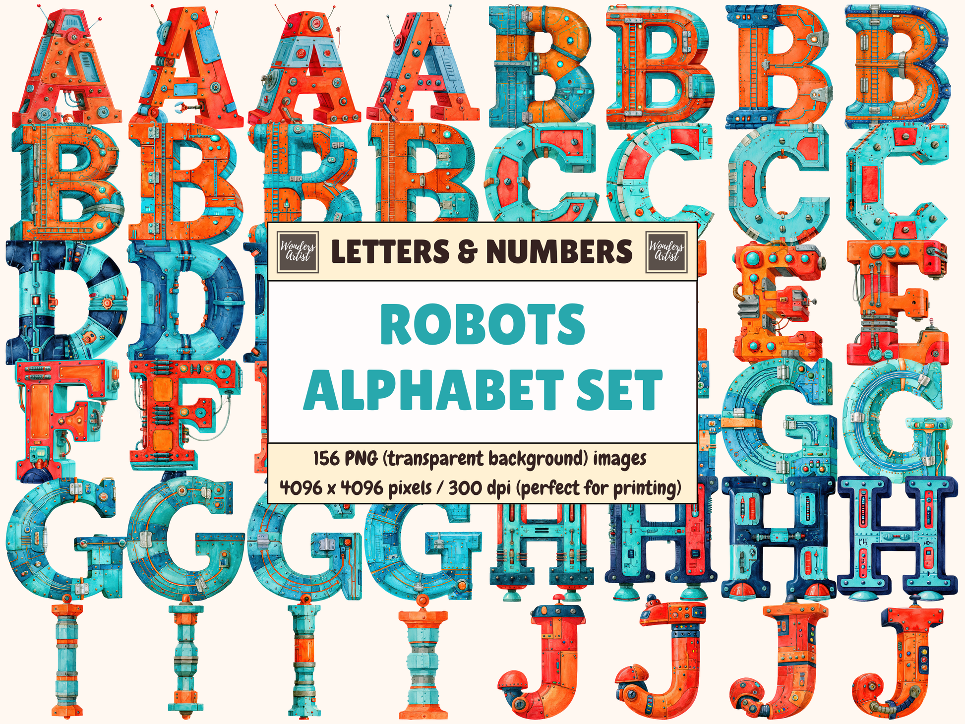 Robot Alphabet & Numbers