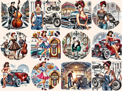 Rockabilly Clipart 50s style clipart - Wonders Artist