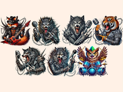 Rockstar Animals Clipart animal band art - Wonders Artist