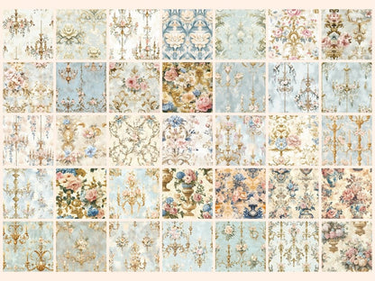 Rococo Palace Seamless Digital Paper Baroque Digital Art - Wonders Artist