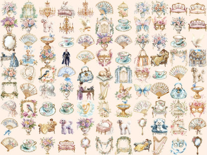 Rococo Spring Watercolor Clipart baroque spring png - Wonders Artist