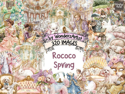 Rococo Spring Watercolor Clipart baroque spring png - Wonders Artist